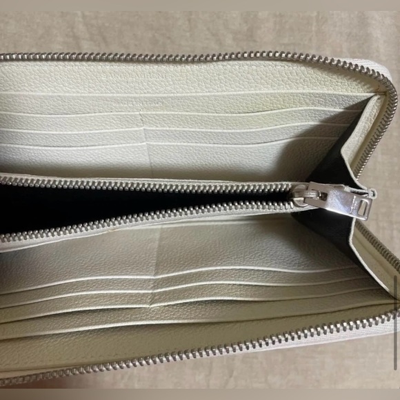 Auth SAINT LAURENT YSL Long Leather Wallet White F/S - Picture 13 of 17